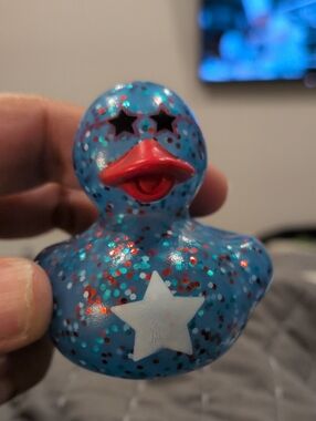 Rubber Duck Red White And Blue Patriotic Glitter